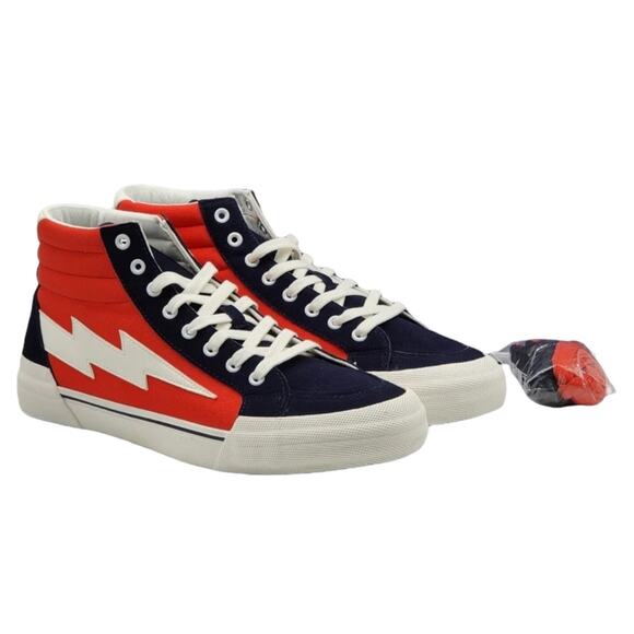 NEW Revenge x Storm Vol 2 HIGH TOP SNEAKERS Mens 11 Red Navy Lightning Bolt BOX - Picture 5 of 16